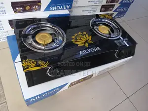 Ailyons Gs014-2 Burner Glass Top Gas Cooker Double Burner