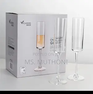6 PCS *175ml Long Stem Champagne/Flute Glasses