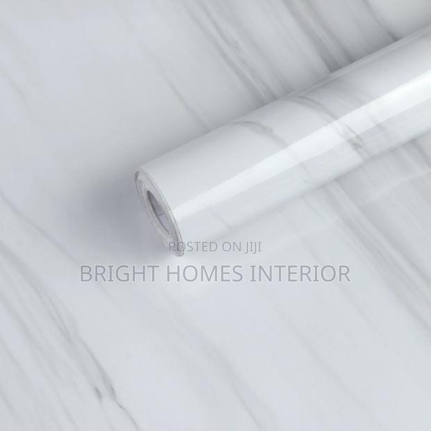 White Marble Grey Contact Paper Peel and Stick - main view