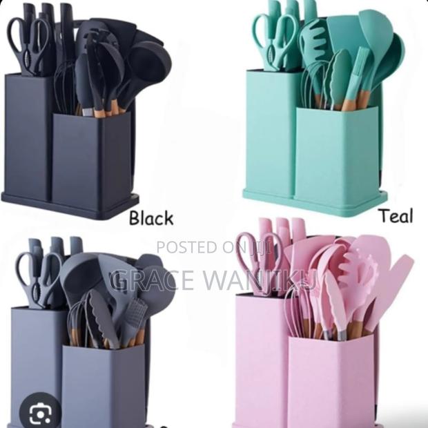 19pcs Heat Resistant Silicone Cooking Kitchen Spoon
