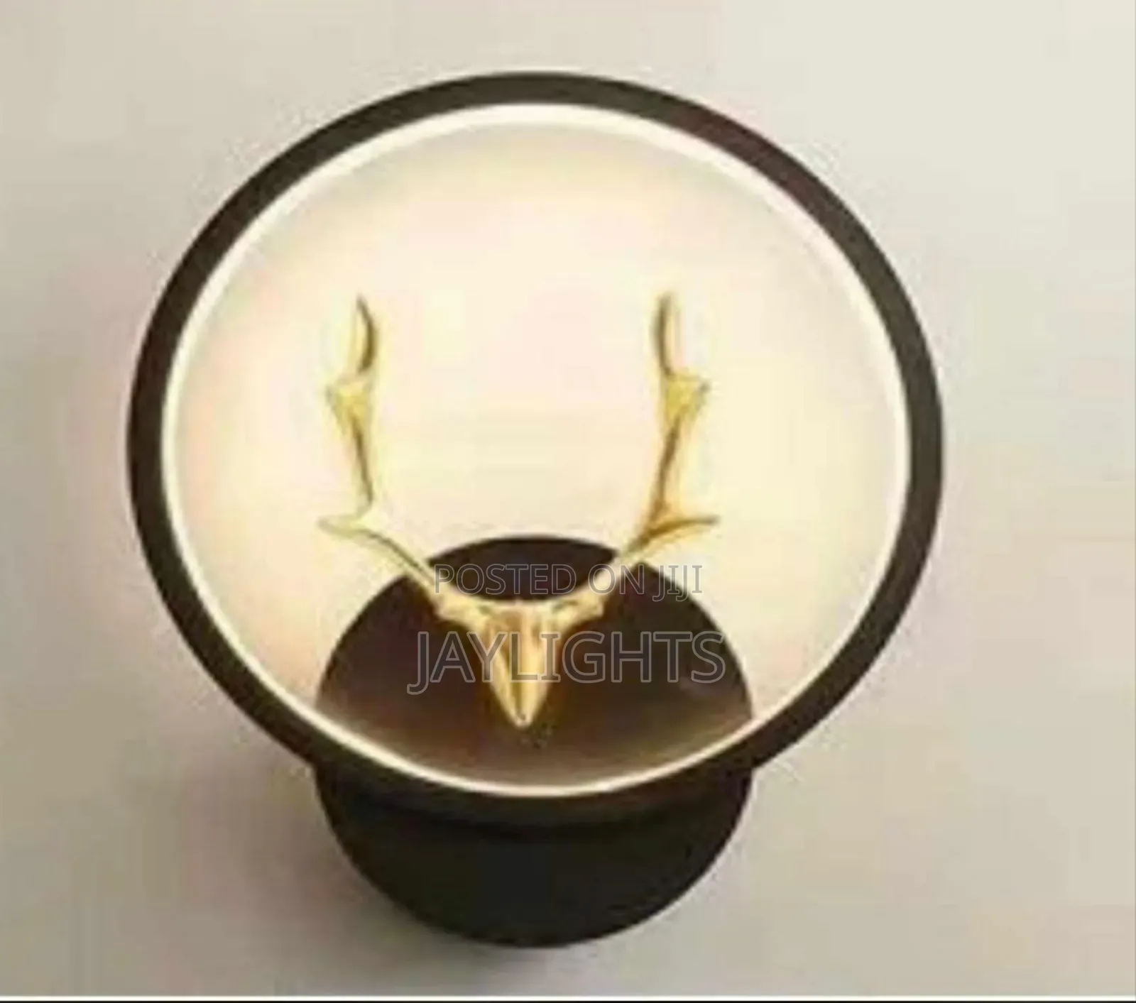 Deer Head Wall Light With Round Ring - 3 Color