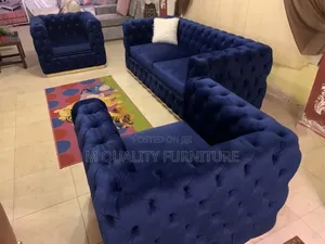 5 Seater Blue Chesterfield Sofas
