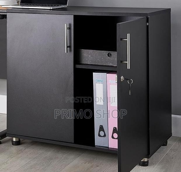 Office Cabinet; Classic Twin-Door Credenza Storage Cabinet - thumbnail 4