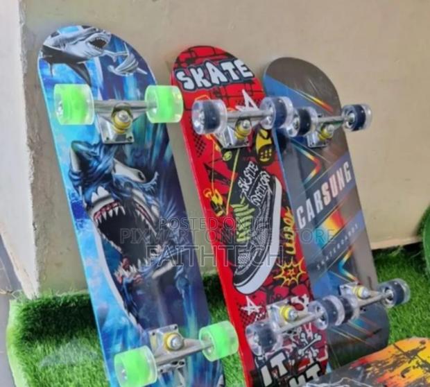 Skateboard With Rubber Wheels
