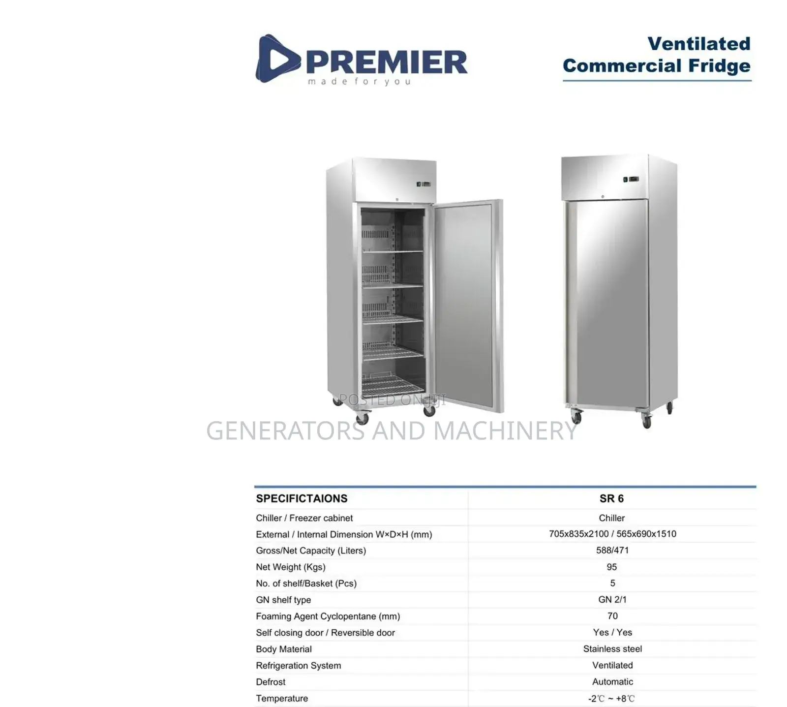Ventilated Commercial Fridge