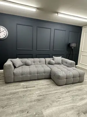 Gray 5 Seater Patterned Sofa
