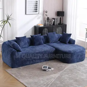 Blue 6 Seater Cornered Sofa