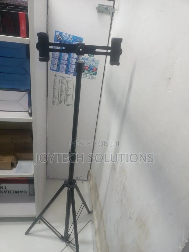 Tripod Stand With Two Phone Holders