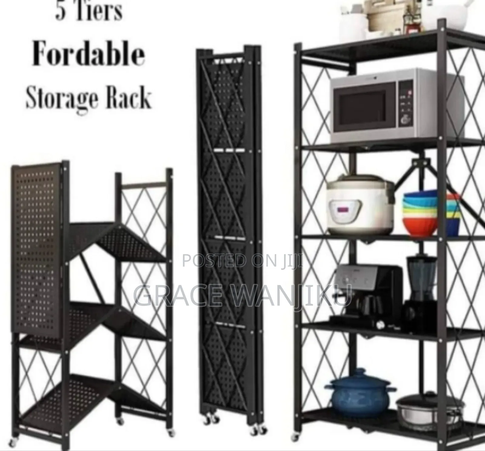 5tier Foldable Kitchen Storage Rack