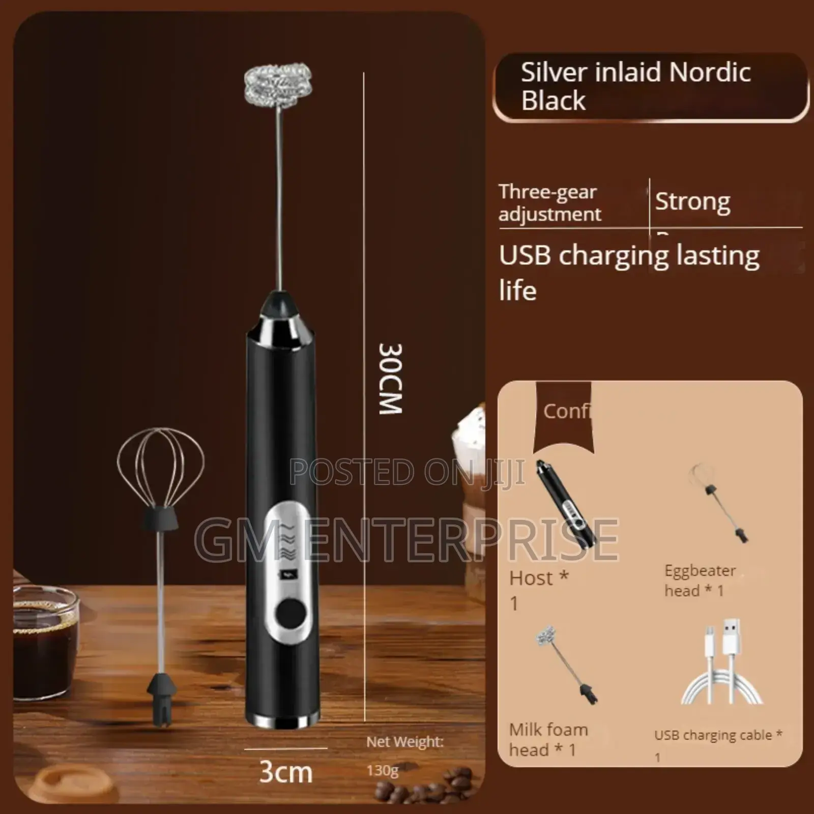 Wireless Electric Milk Frother Whisk Egg Usb Rechargeable