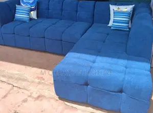 Blue 7 Seater L Shaped Sofa