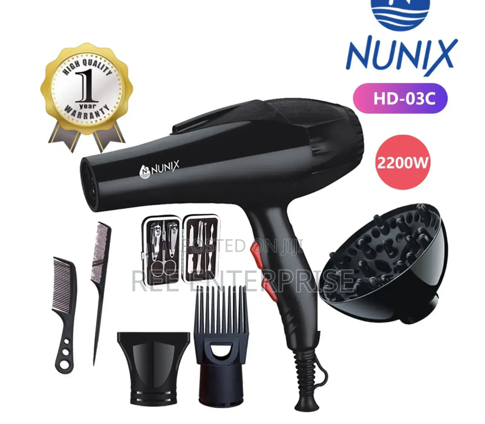 N Commercial Blow Dry Hair Dryer With Accessories