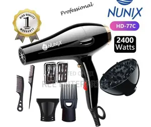 Nunix Hd-77c Commercial Blow Dry Hair Dryer With Accessories
