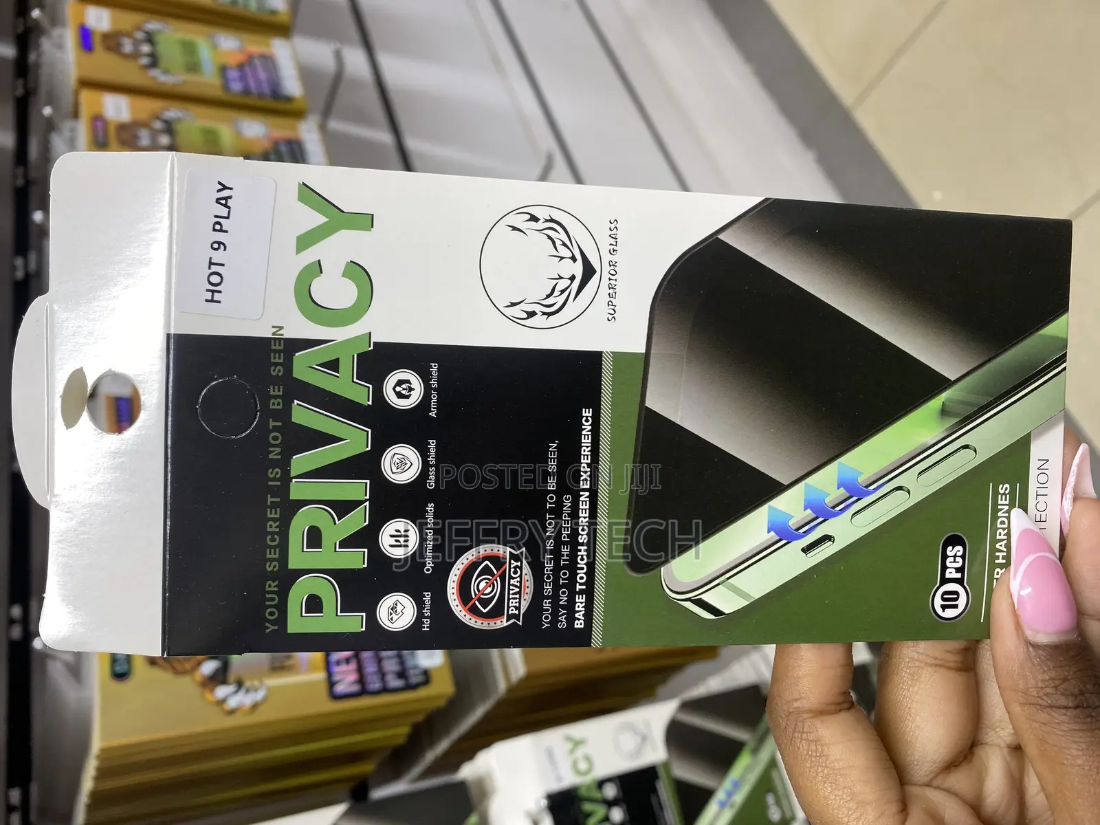 Glossy Privacy Glass Screen Protector for Infinix Hot 9 Play
