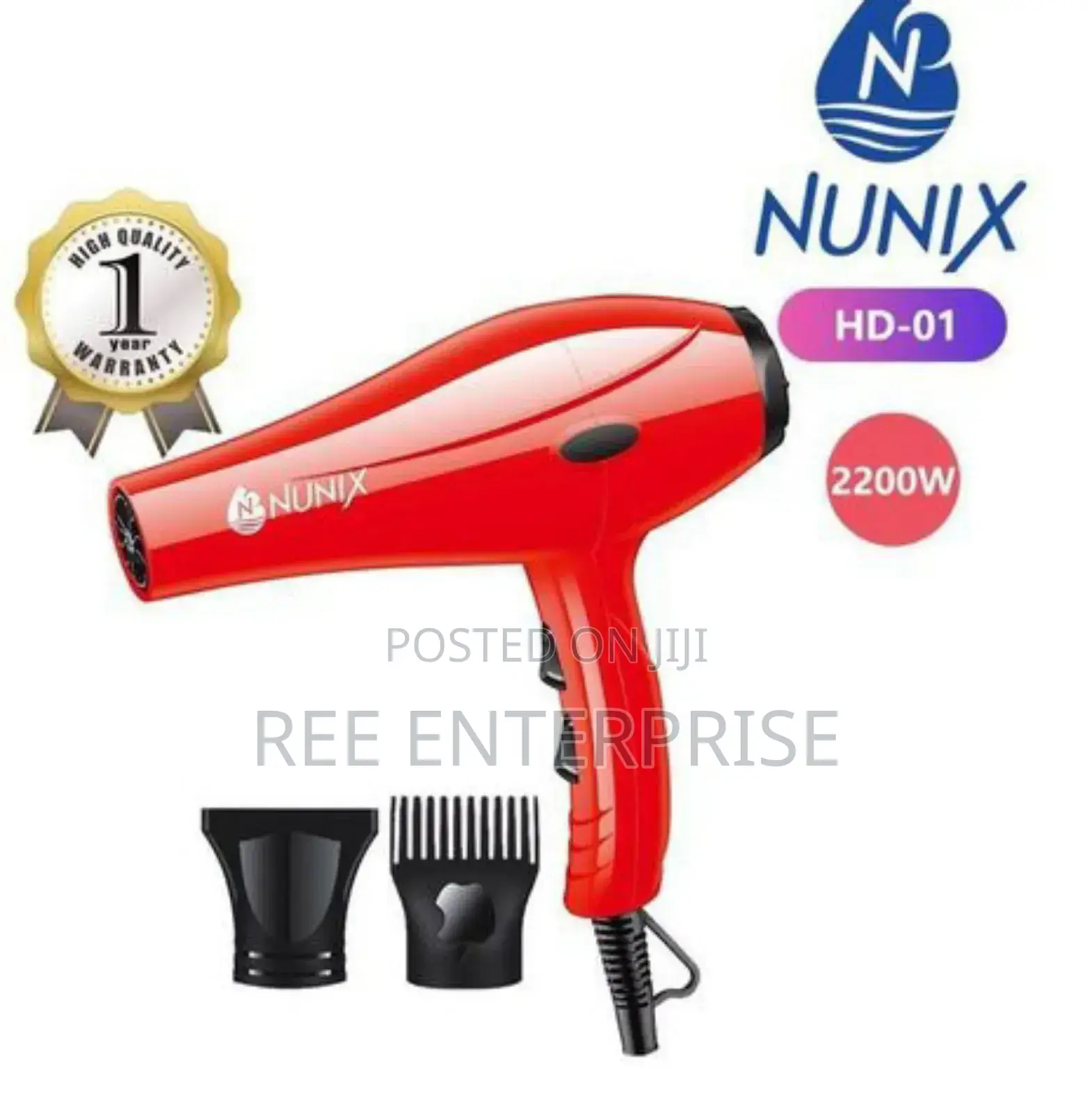 Brand New Nunix Hd-01 Blow Dry Hair Dryer
