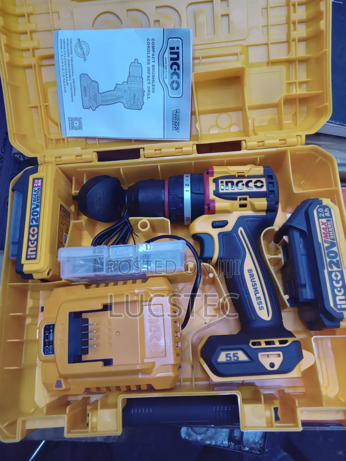 20v Ingco Compact Cordless Brushless Impact Drill
