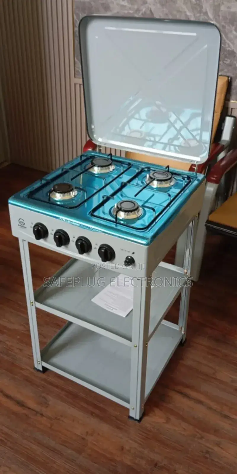 Eurochef 4-Burner Gas Cooker With Shelf – Strong Spacious