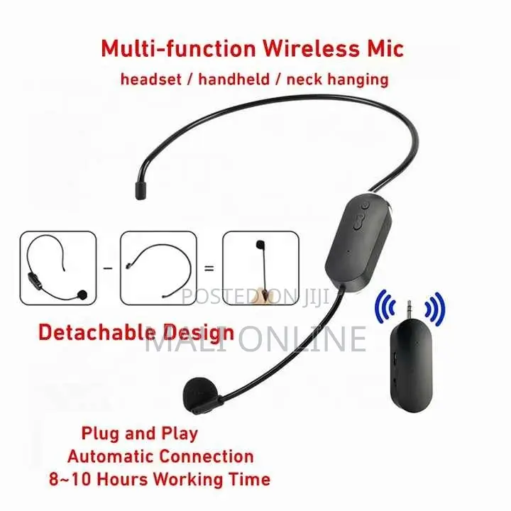 2-pack Wireless Headset Microphones Dual Head-worn Mics