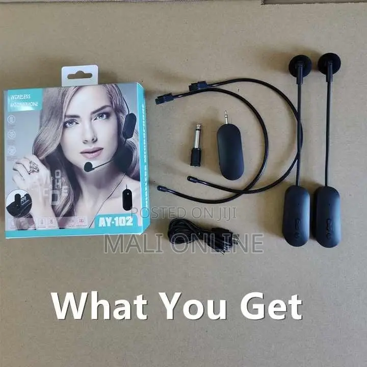 2-pack Wireless Headset Microphones Dual Head-worn Mics