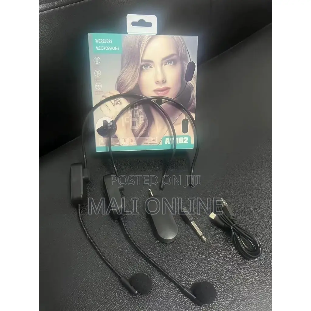 2-pack Wireless Headset Microphones Dual Head-worn Mics