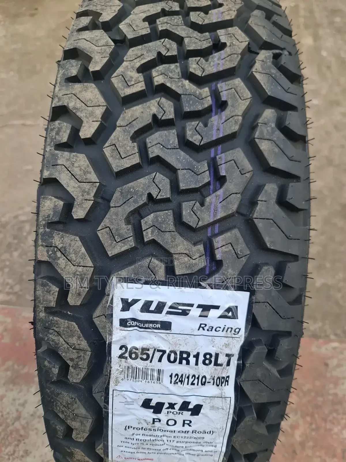 265 /70 R18 Yusta Tyres (All Terrrain) New Technology.