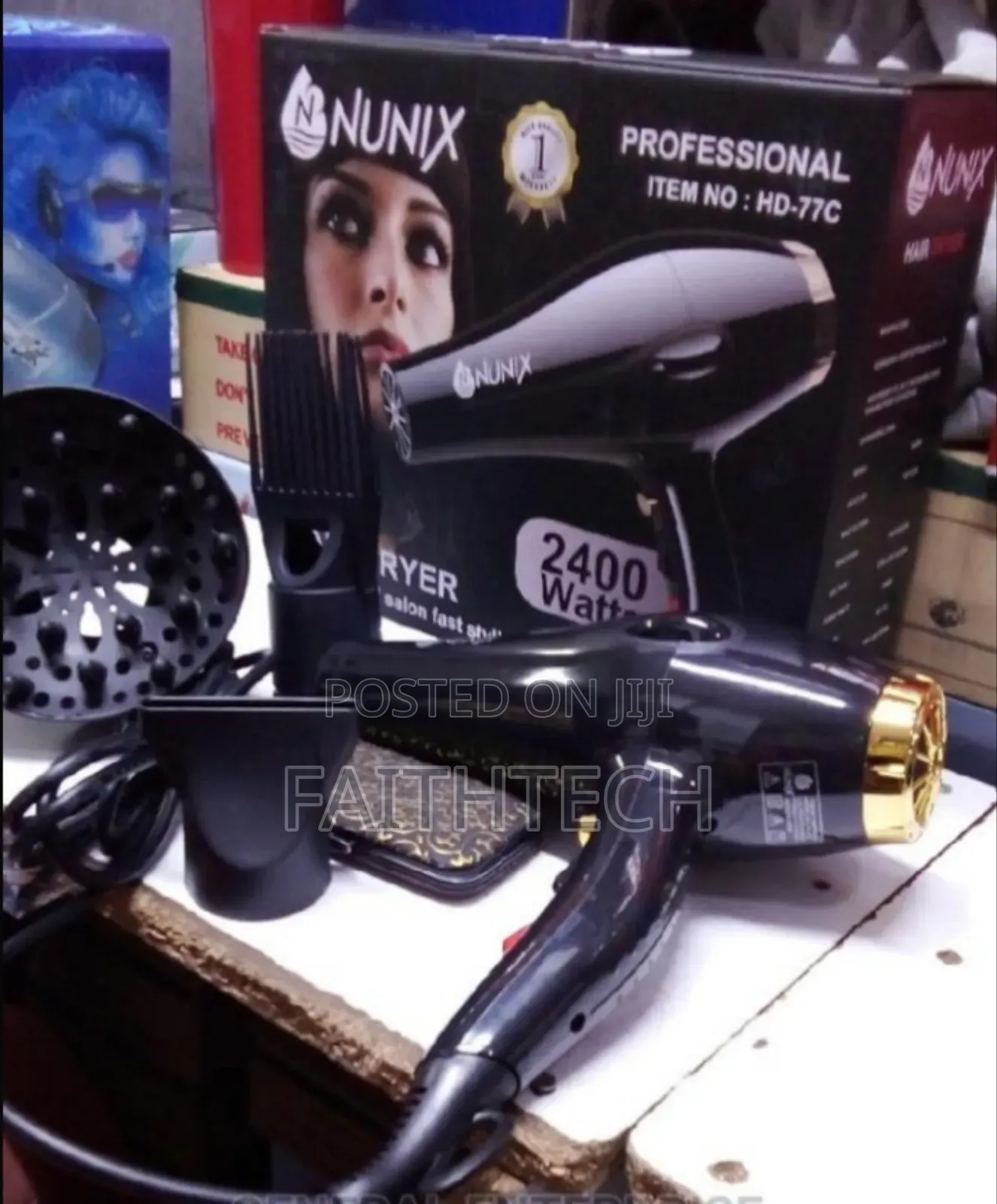 Nunix Hd-77c Commercial Blow Dry Hair Dryer With Accessories