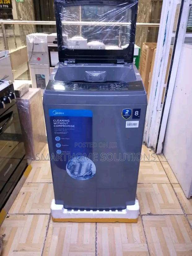 Midea 8kg One Touch Smart Wash Fully Automatic Top Load Grey - main view