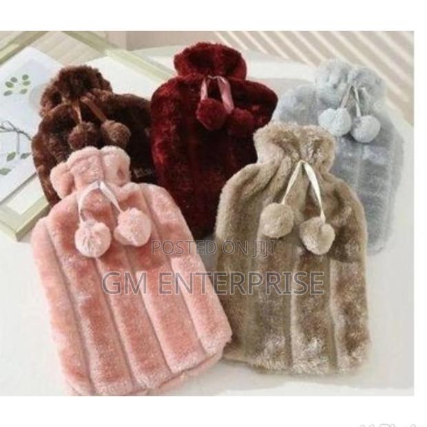 Hot Water Bottle With Fur Fleece Cover*