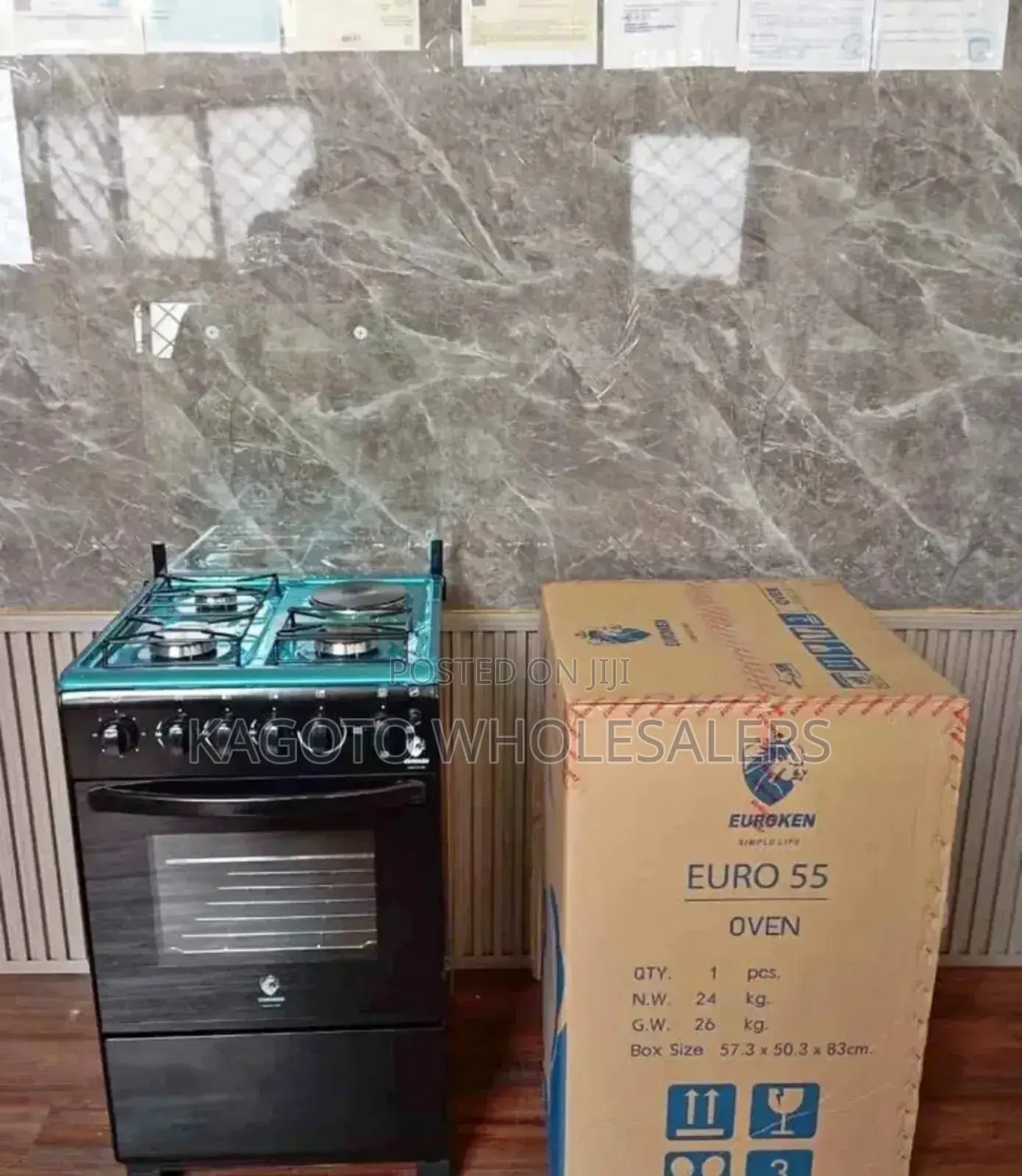 Euroken 3gas +1 Electric Free Standing Cooker (Black) Eg