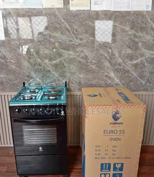 Euroken 3gas +1 Electric Free Standing Cooker (Black) Eg
