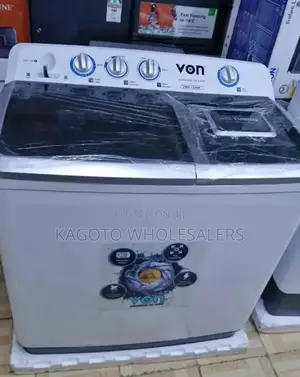 Von 13kgs Semi Auto 2 Tubs Washing Machine (White) V2