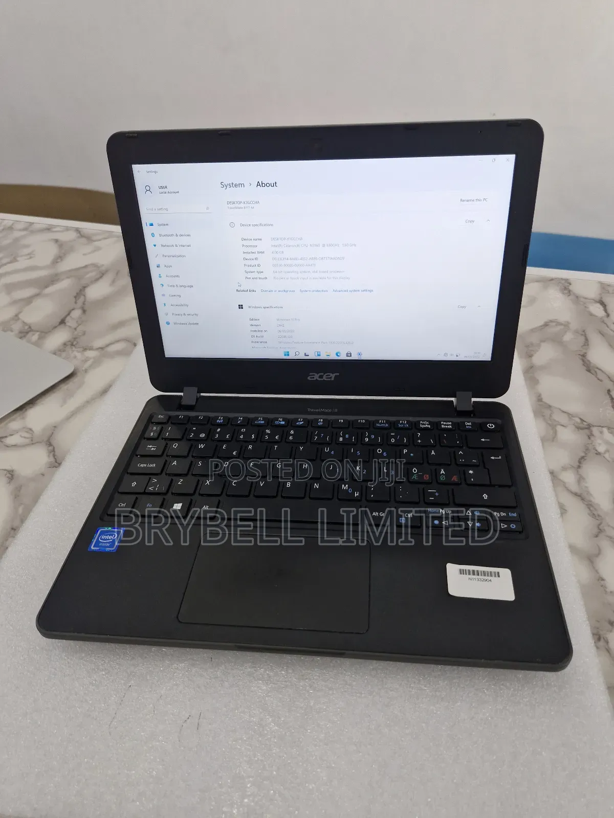 Laptop Acer TravelMate B 4GB Intel Celeron HDD 72GB