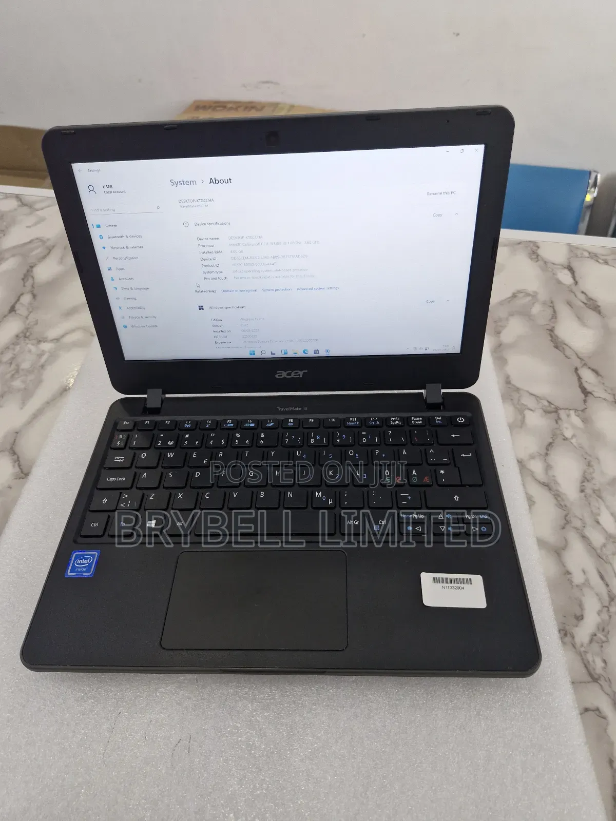 Laptop Acer TravelMate B 4GB Intel Celeron HDD 72GB