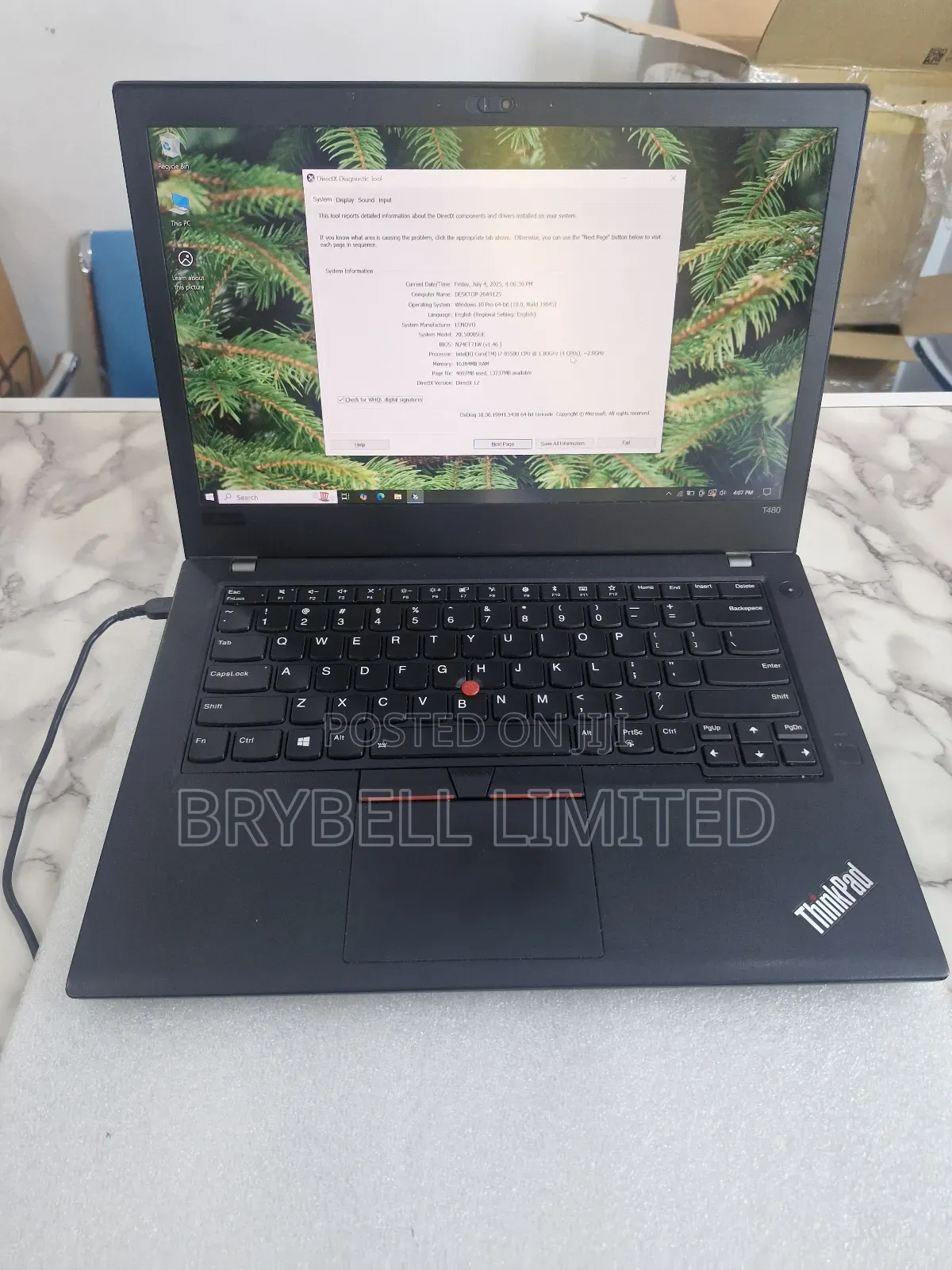 Laptop Lenovo ThinkPad T480 16GB Intel Core I7 SSD 256GB