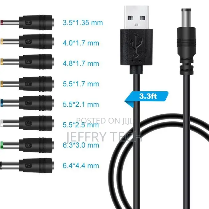 8 in 1 Dc Power Cord Usb Multi-Function Interchange Plug Usb