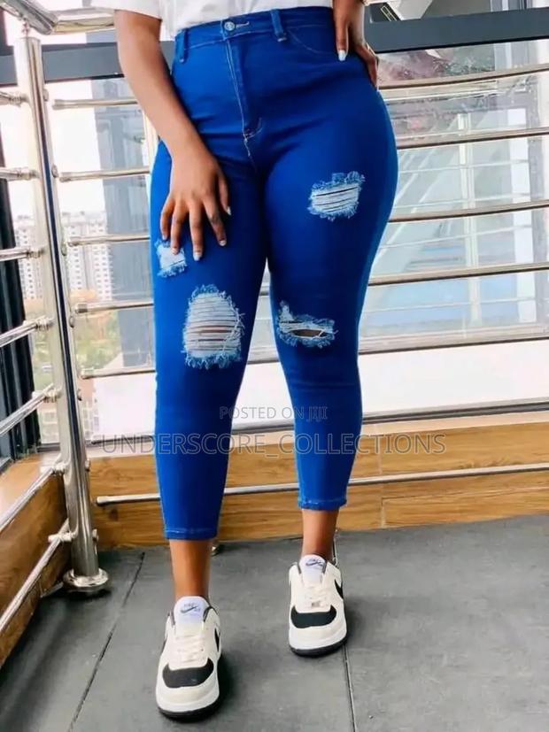 Classy Ladies Ripped Jeans - main view