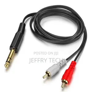 6.35mm Male TRS Stereo Plug to 2 Rca Phono Male Audio Cable