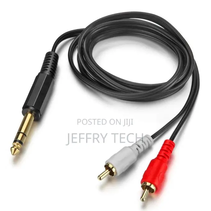 6.35mm Male TRS Stereo Plug to 2 Rca Phono Male Audio Cable