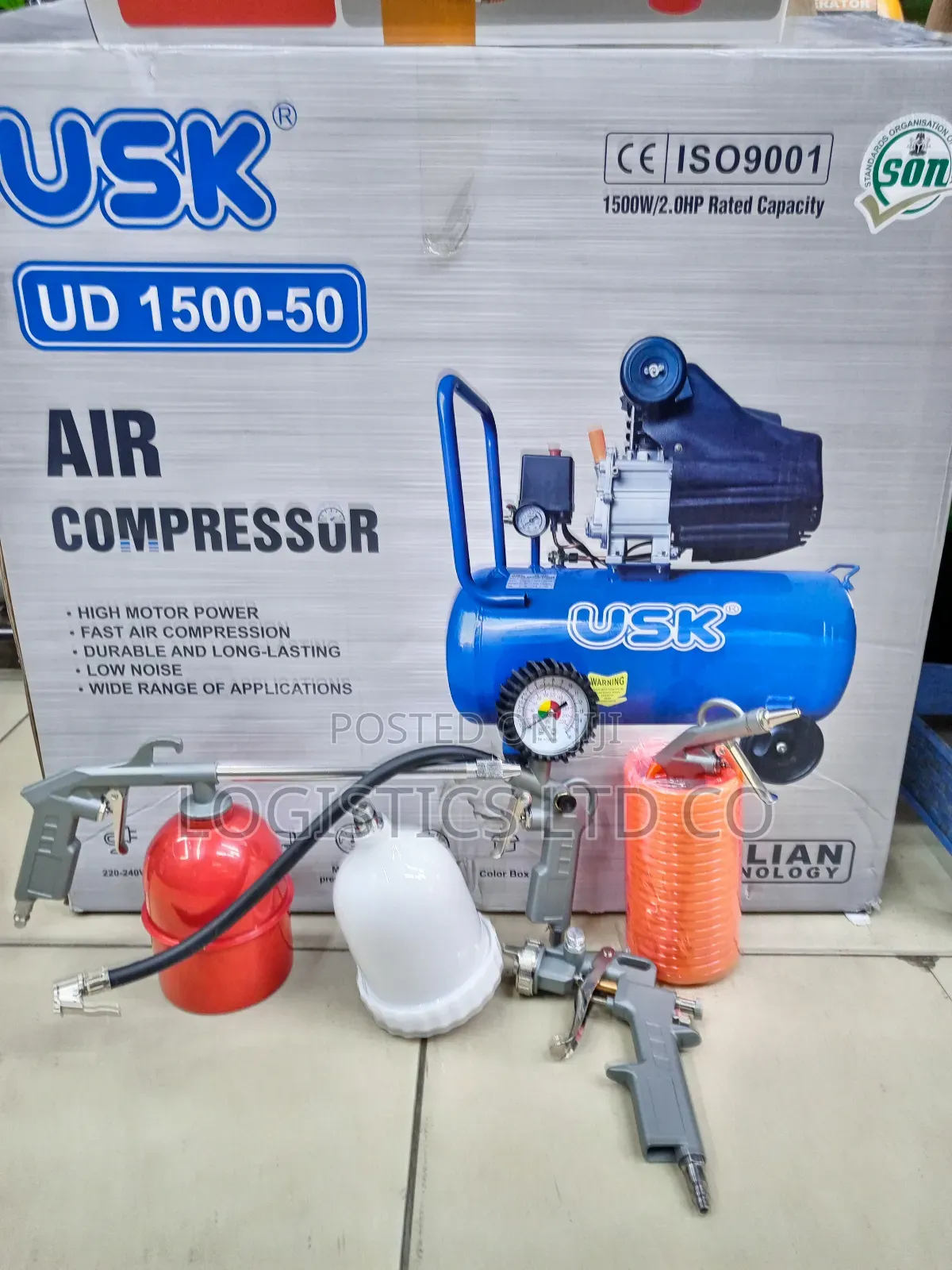 Usk 50l Air Compressor With Spray Gun