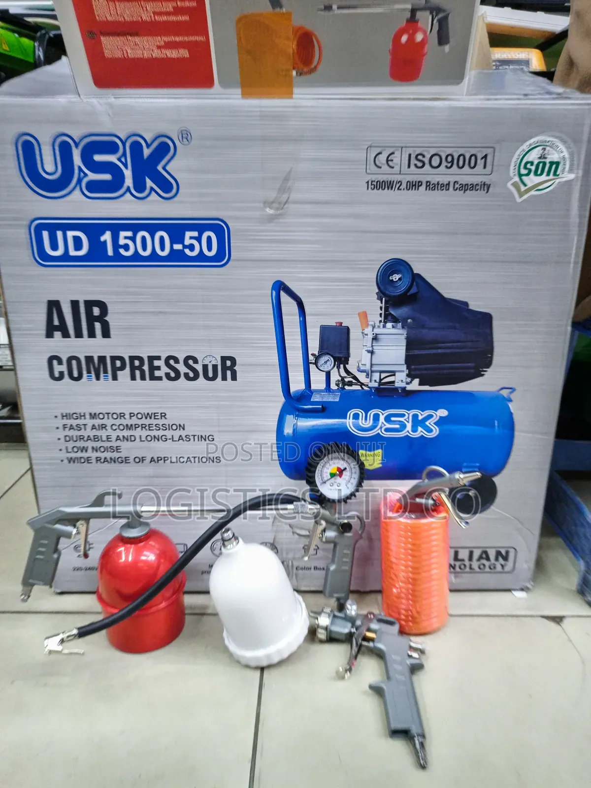 Usk 50l Air Compressor With Spray Gun