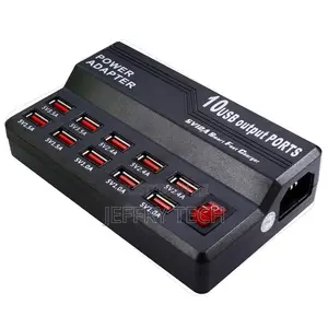 60w 10 Ports Usb Fast Charging Dock Desktop Smart Charger A)