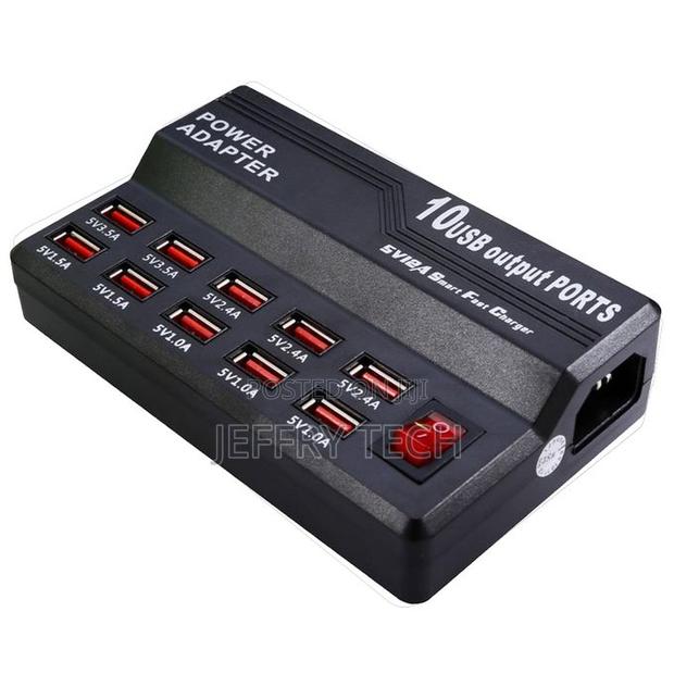 60w 10 Ports Usb Fast Charging Dock Desktop Smart Charger A)