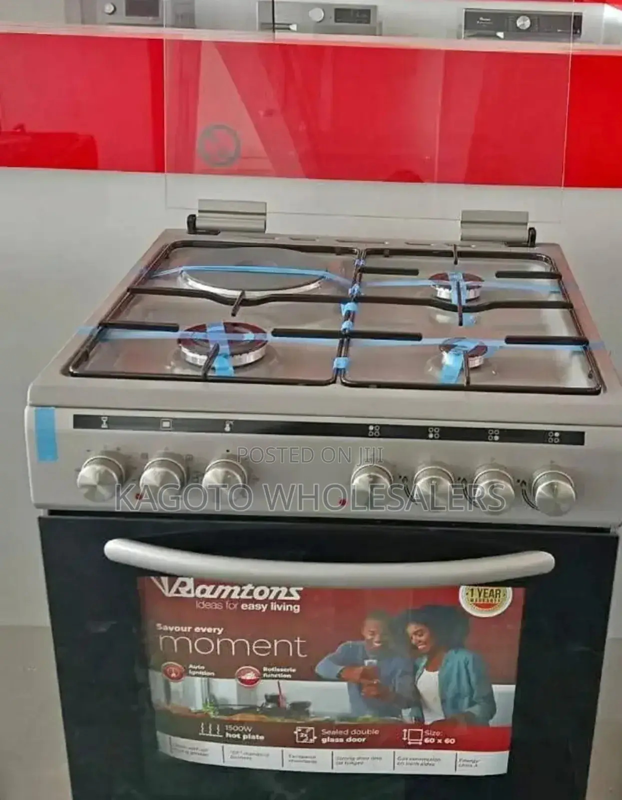 Ramtons 60 * 60 3gas+1electric Free Standing Gas Cooker E3g
