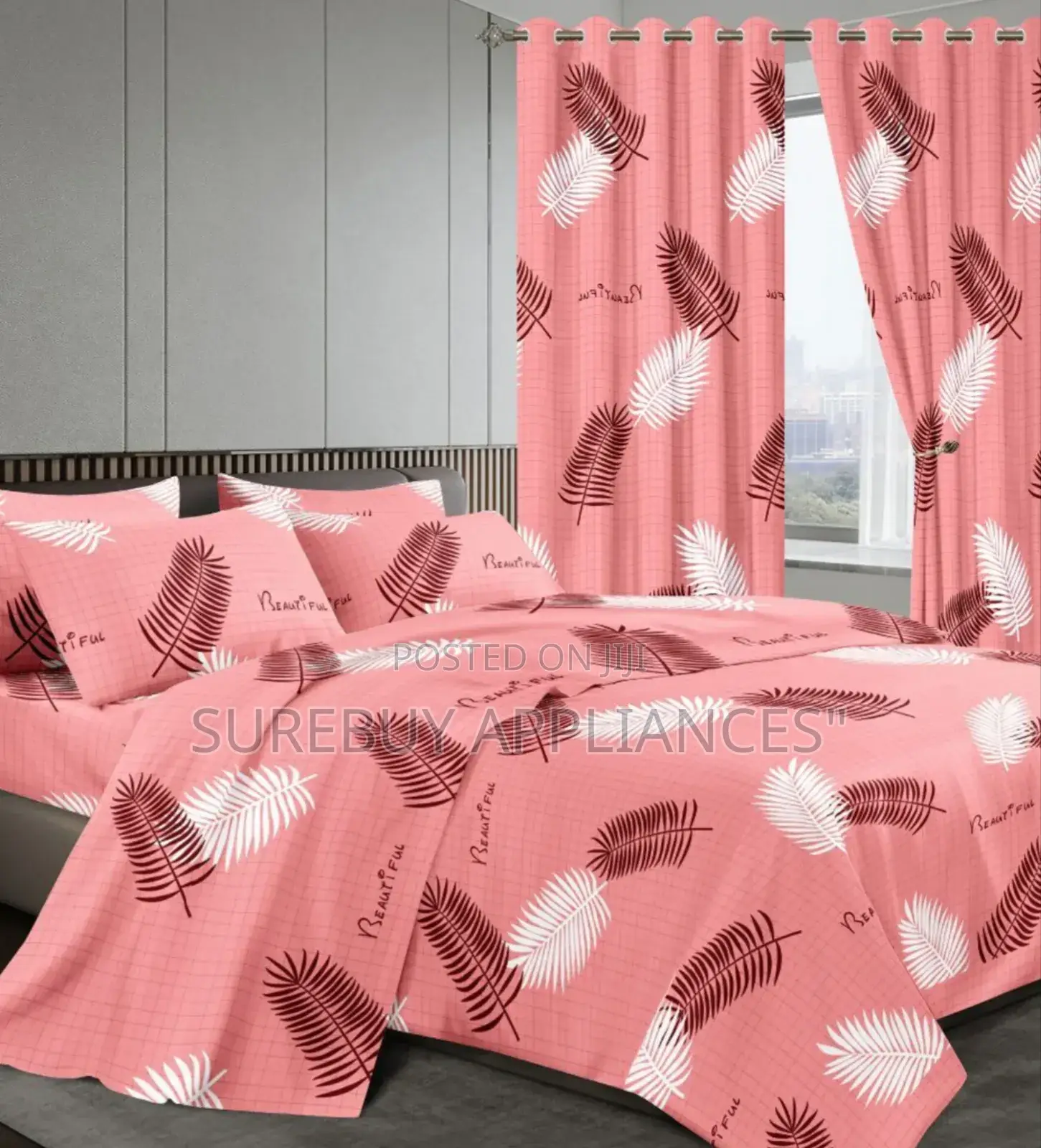 7 Piece Cotton/Woolen Duvet With Matching Curtain Set