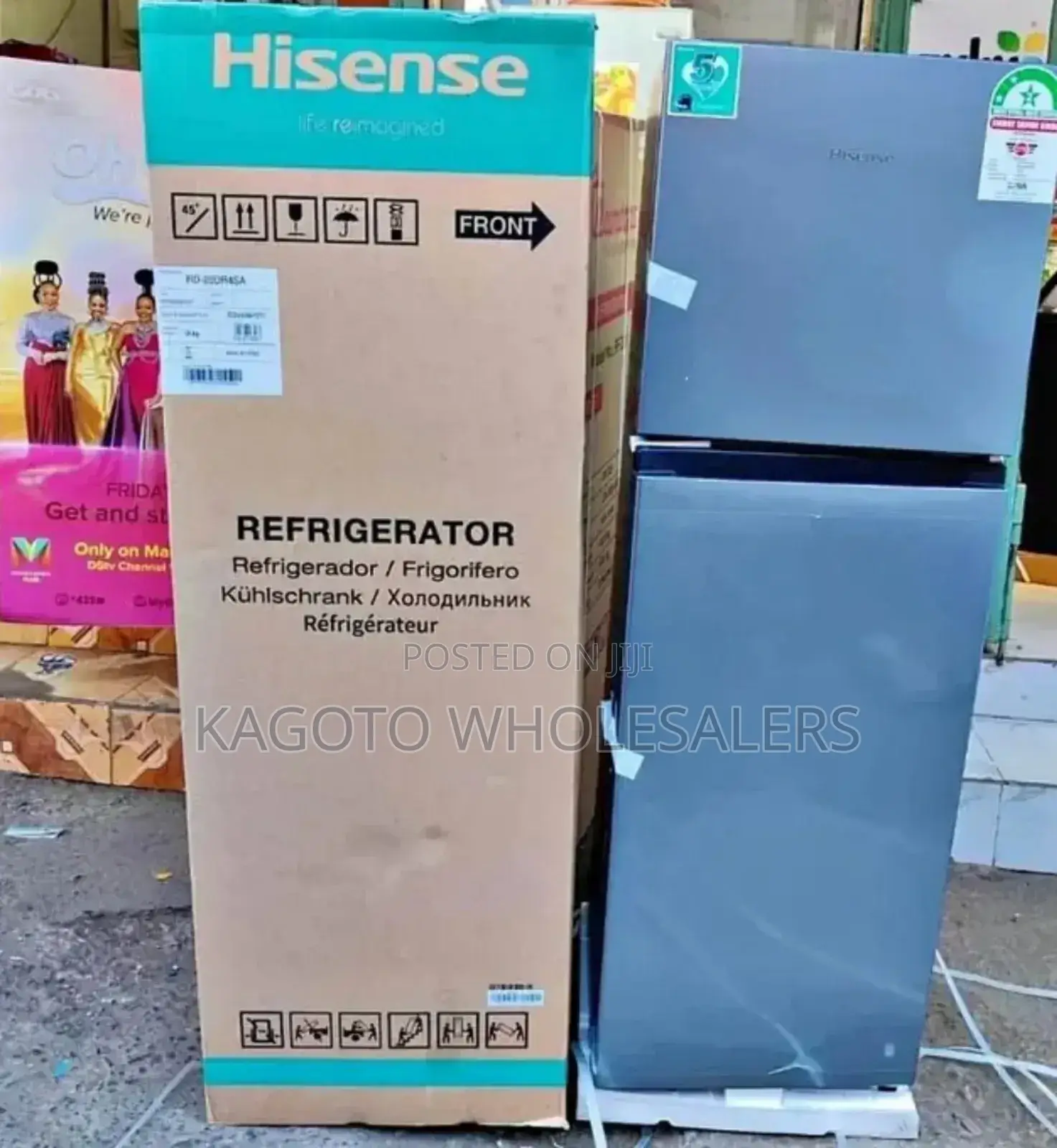 154l Hisense Double Door Refrigerator (Silver) Hs154/L