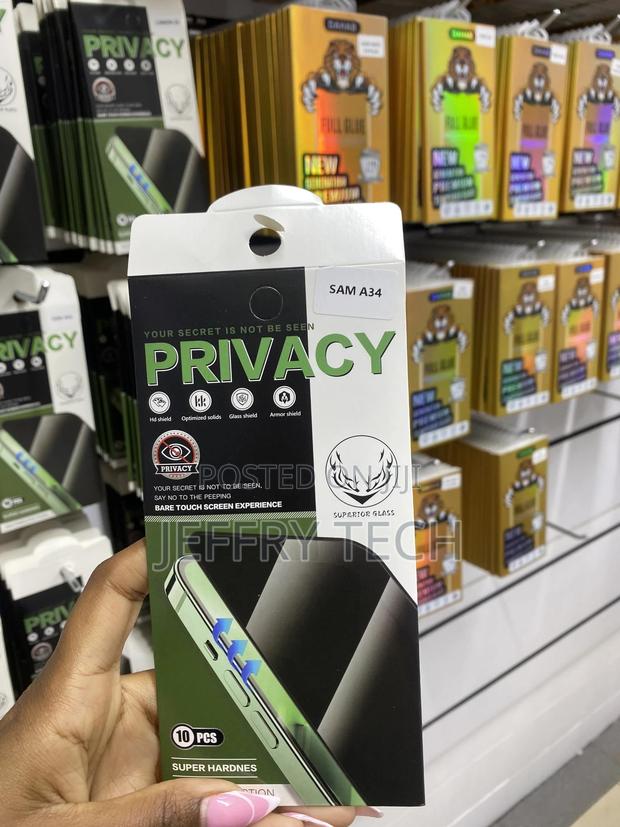 Bklai Privacy Screen Protector for Galaxy A34 Tempered Glass - main view