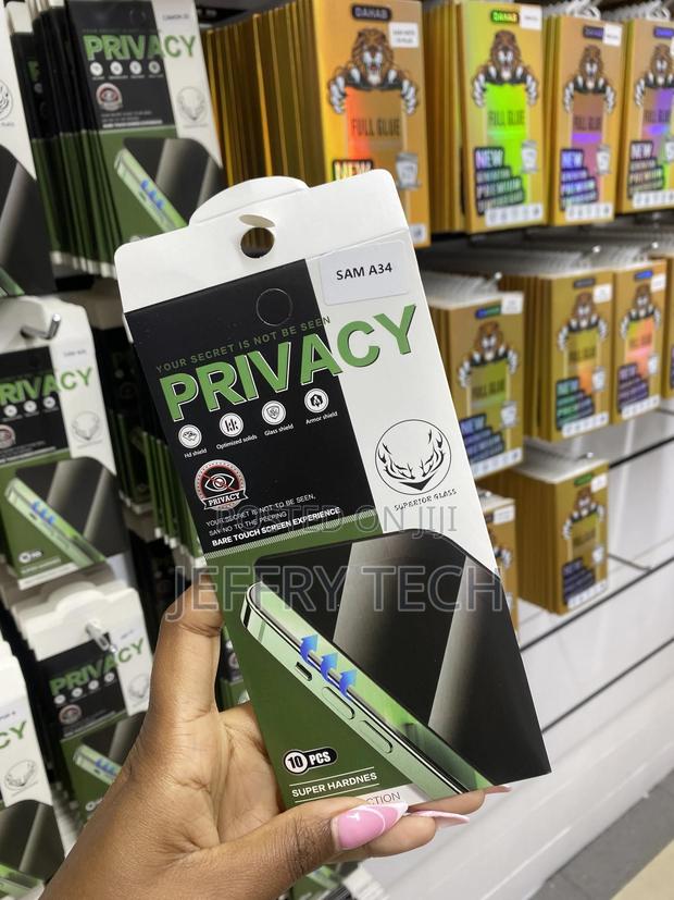 Bklai Privacy Screen Protector for Galaxy A34 Tempered Glass - thumbnail 2