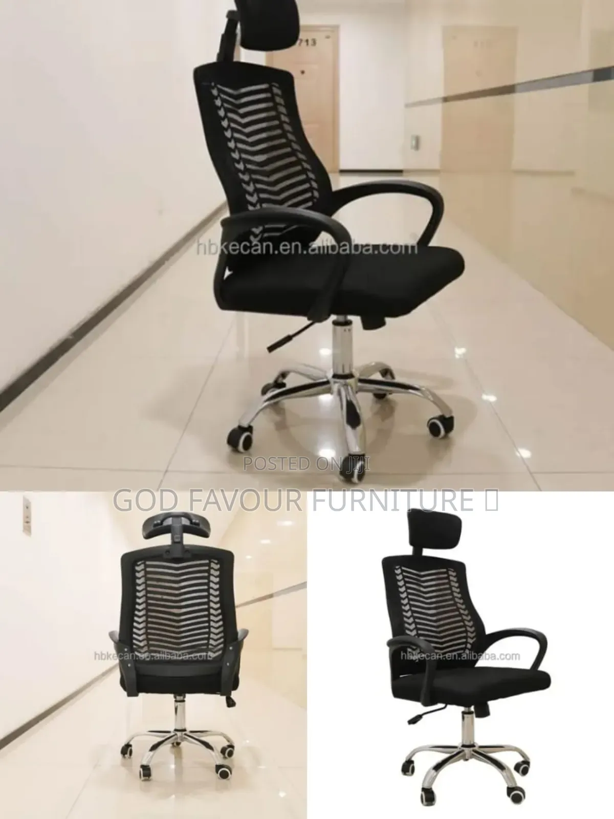 Vintage Swivel Adjustable Headrest Office Chair Gf8k