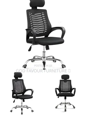 Adjustable Swivel Headrest Office Chair Black Hbv7
