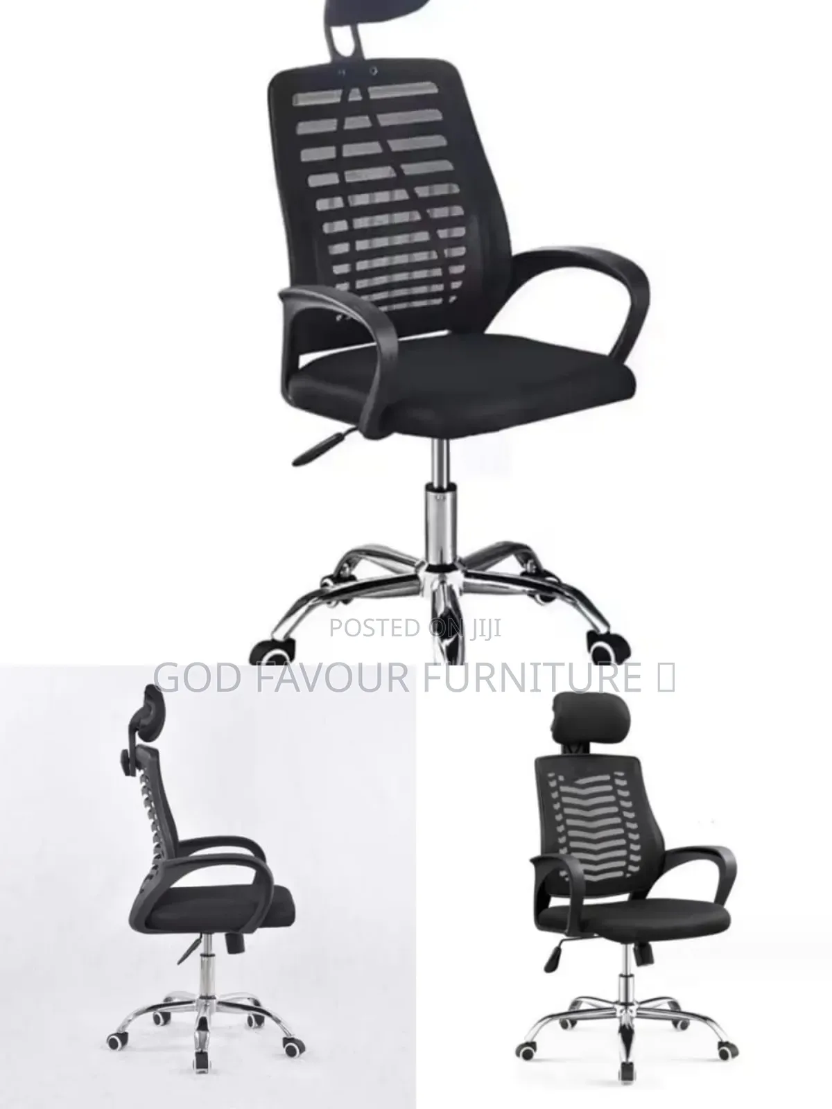 Black Swivel Adjustable Headrest Office Chair Black Yf7